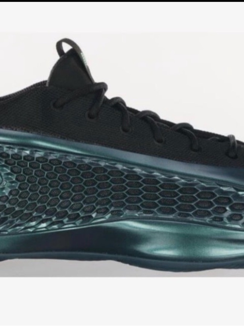 adidas Men's Black Sneaker with Iridescent Teal Accent